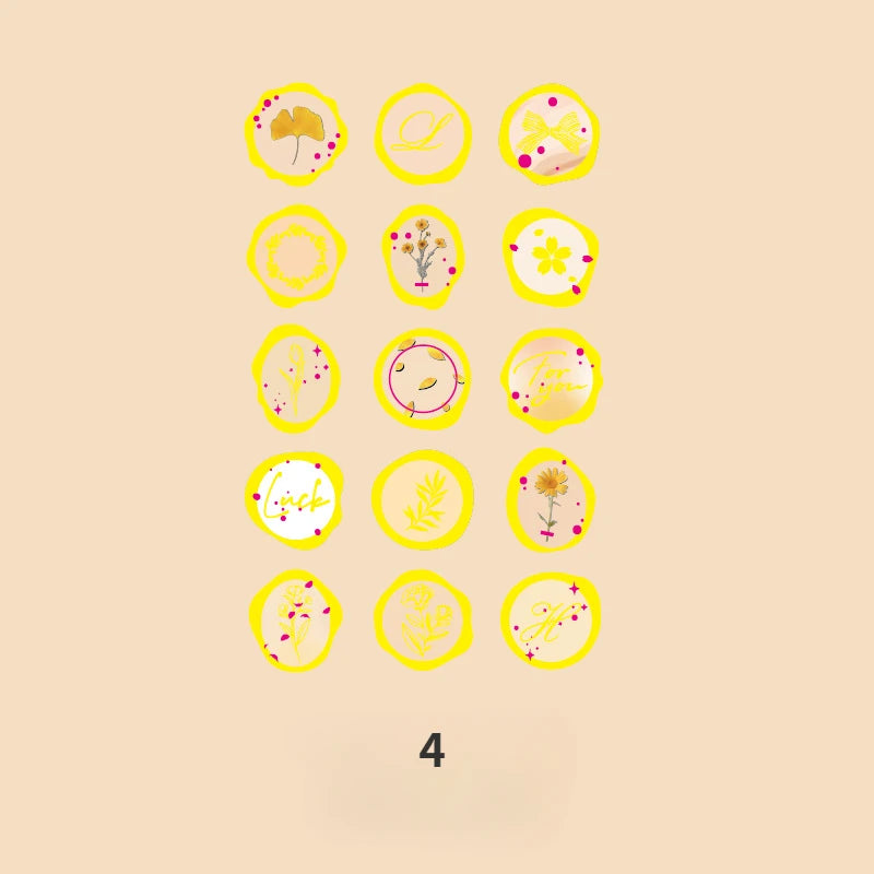 Mr.Paper 4 Style Fire Paint Seal Drip Glue Stickers Good-Looking Envelopes Sealing Paste Handbook Decoration Sticker Stationery