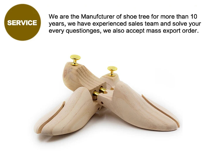 Men's and Women's Shoe Trees Twin Tube Adjustable New Zealand Pine Wood Shoe Tree