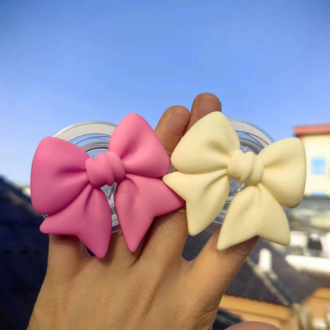 Macaron Color Bow-knot Smart Tok Magnetic Holder For Magsafe Universal Phone Holder Bracket GripTok Stand Socket Lazy Bracket