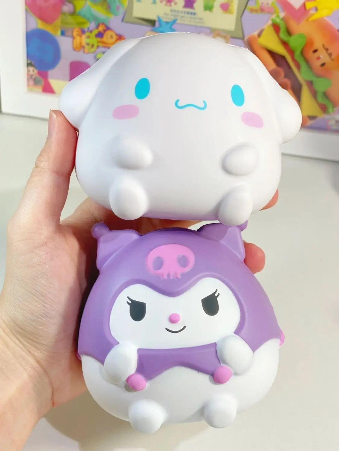Sanrio Kawaii Hello Kitty Melody Decompression Kuromi Cinnamoroll Stress Relief Squishy Anime Cartoon Children's Hand Pinch Toy