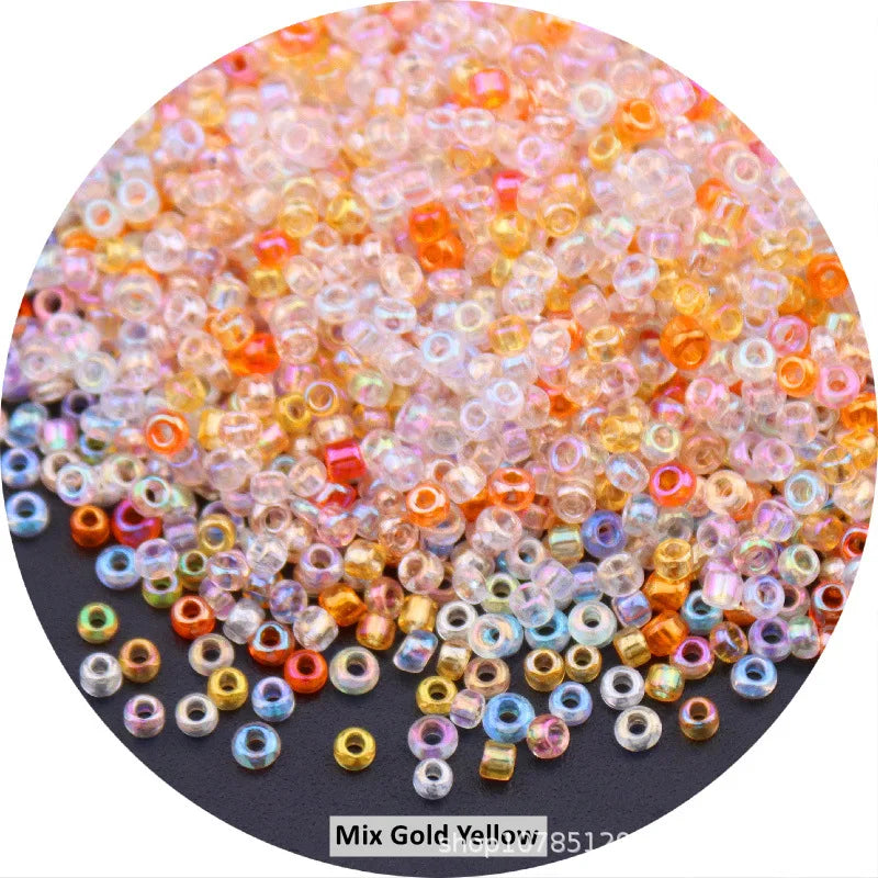 1.5mm 2mm 3mm 4mm Cezch Clear AB Colorful Glass Beads 15/0 12/0 8/0 6/0 Loose Seedbeads for Needlework Jewelry Making DIY Sewing