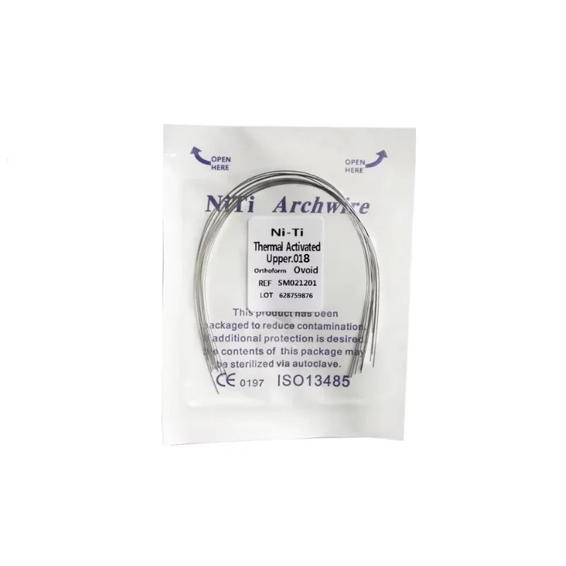 10Pcs/Pack Dental Arch Wires Orthodontic Super Elastic NITI Round Rectangle Archwire Lower/Upper 012/014/016/018/020/16x16/16x22