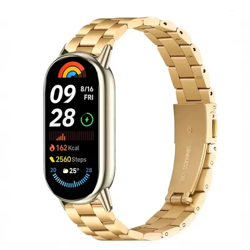 Metal Strap for Xiaomi Mi Band 10 9 8 Smartwatch Stainless Steel Comfortable Band for Miband 10 9 8 Replacement Bracelet Correa