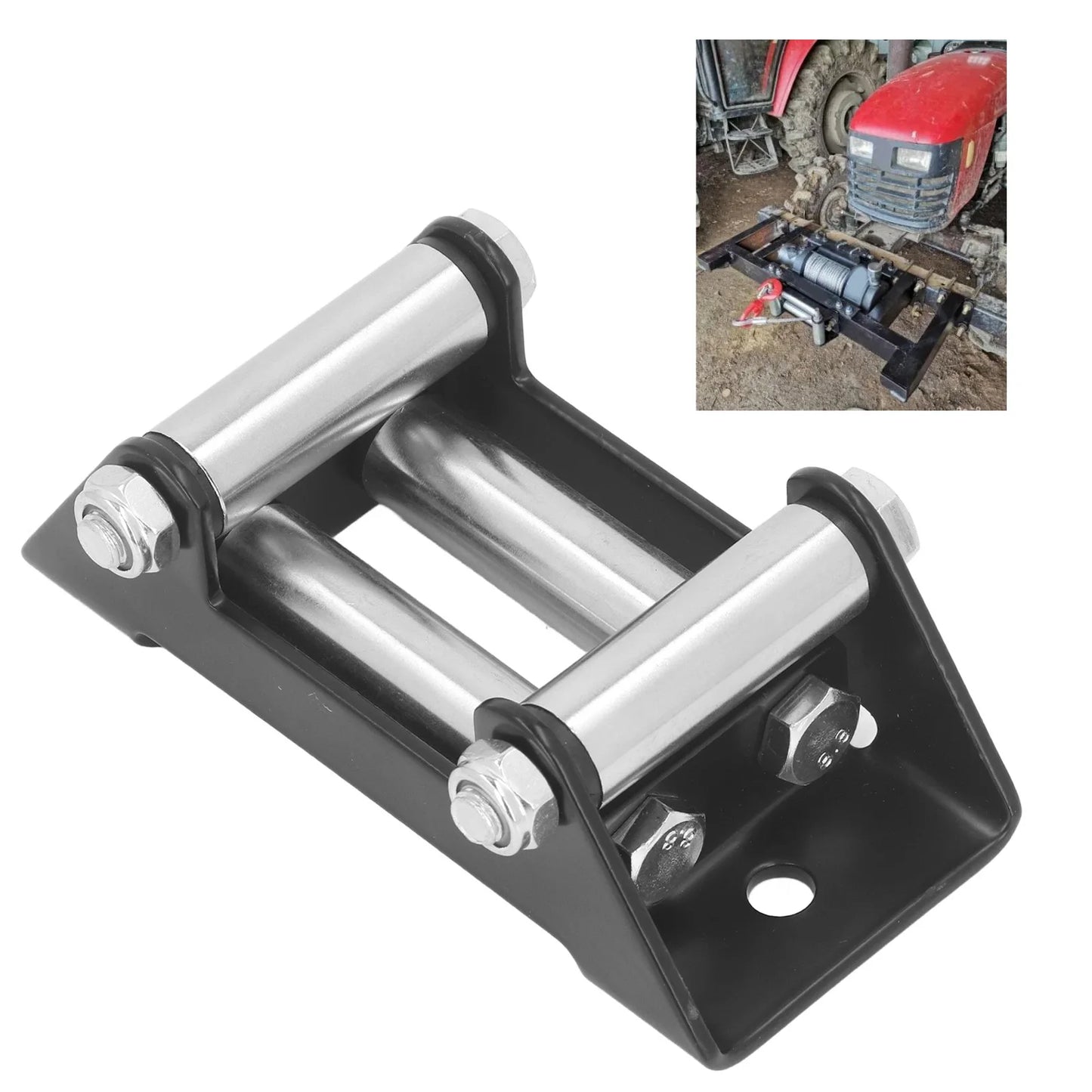 Winch Roller Fairlead Cable  4 Way High Strength Roller Steel Fairlead 4500LB Winch Roller Fairlead Cable