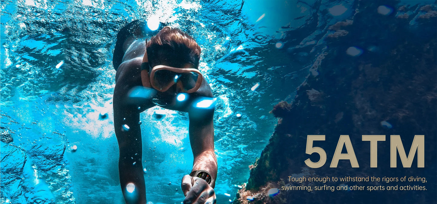 2025 New Military Smart Watch Built-in GPS Compass Barometric Altimeter 5ATM Waterproof Sport Smartwatch Men Bluetooth Call