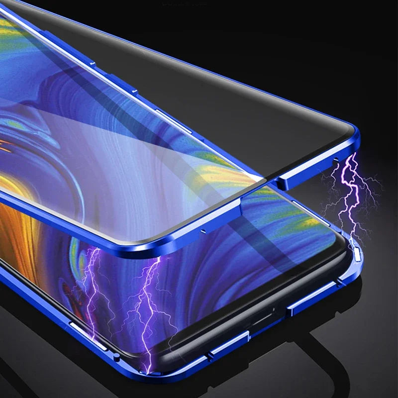 New 360 Protect Magnetic Case For Samsung Galaxy S24 S25 Ultra S23 S22 S21 S20 S23 FE S9 S10 Note 8 9 20 A72 Sided Glass Back