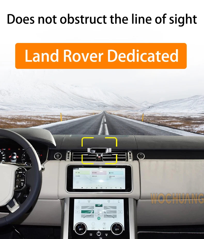 Car Phone Holder For Land Rover Range Rover Sport 2014-2022 GPS Special Gravity Navigation Mobile Bracket 360 Degree Rotating