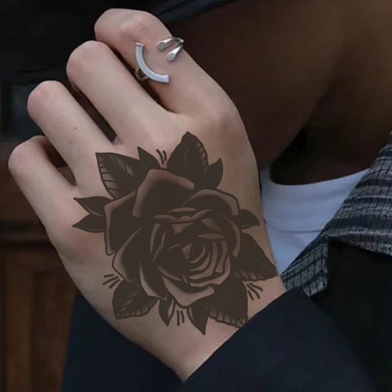 Rose, cool temporary tattoo stickers, durable waterproof, semi permanent herbal tattoo stickers