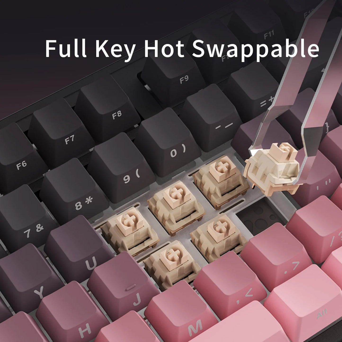 AJAZZ AK870 PLUS wireless three-mode mechanical keyboard hot-swappable screen gaming keyboard 87 keys