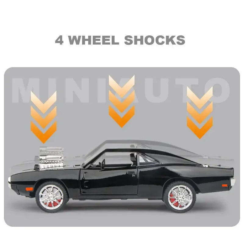 New 1:24 Challenger 1970 Fast & Furious 7 Alloy Car Model Diecasts Toy With Sound and Light Vehicles Decoration Toy For Kid Gift