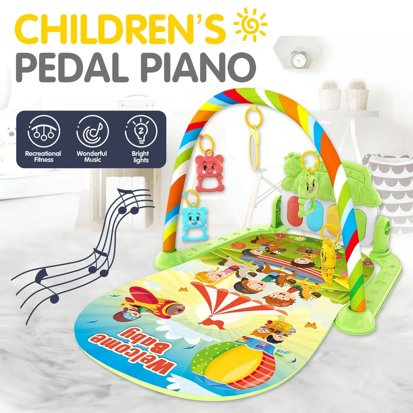 New Baby Foot Piano Fitness Frame 0 1 Year Old Baby Music Fitness Equi NairoMarket