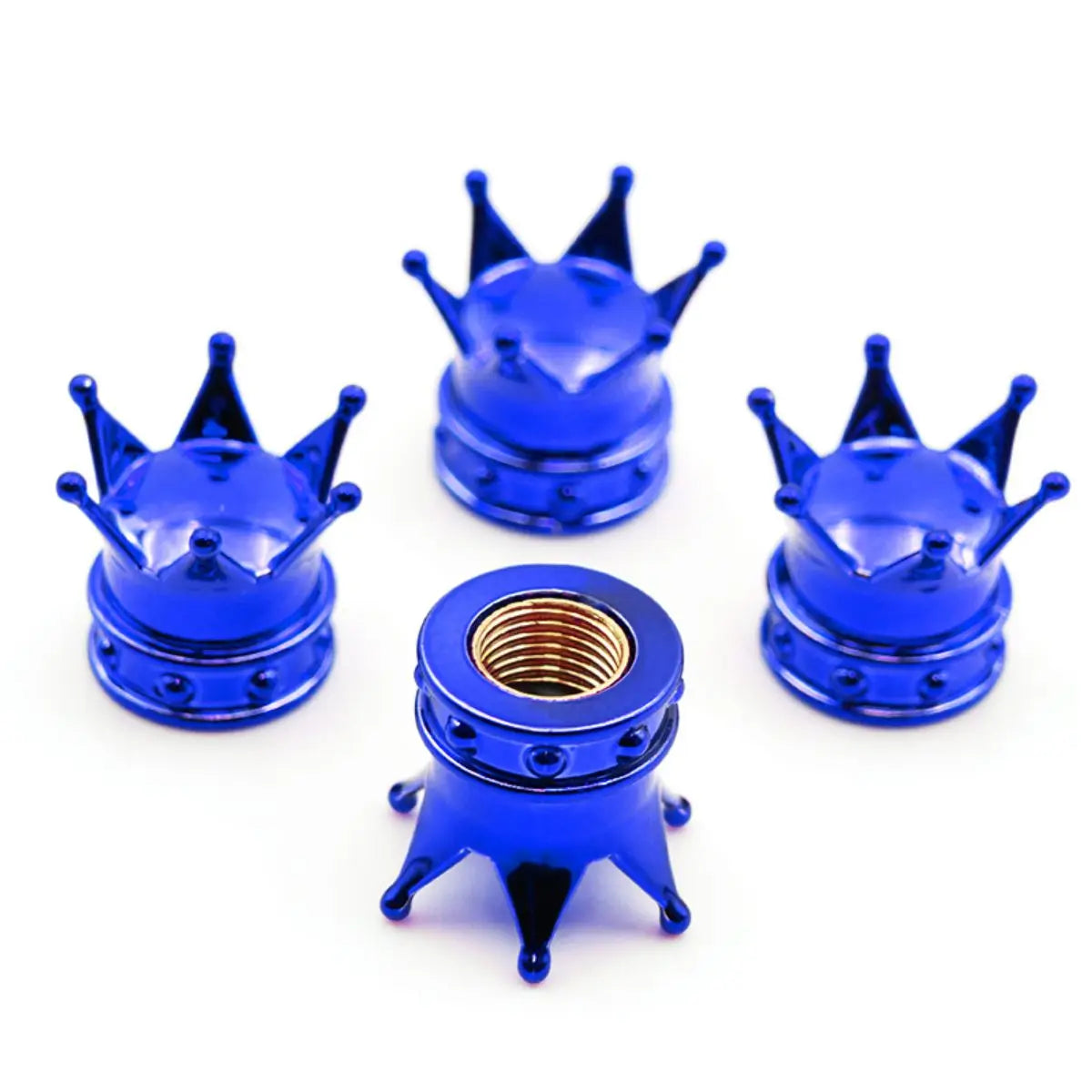 4 PCS Universal Crown Wheel Valve Covers Air Dustproof Waterproof Car Motorcycle Tyre Rim Covers Car Decoration Valve Caps