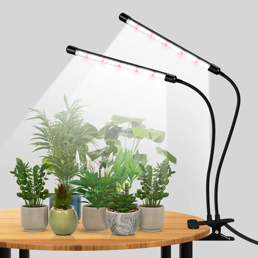 Desk LED Grow Light Plant Lights for Indoor Plants,Full Spectrum With Clip Plant Growing Lamp for Seed Start,Auto On Off Timing