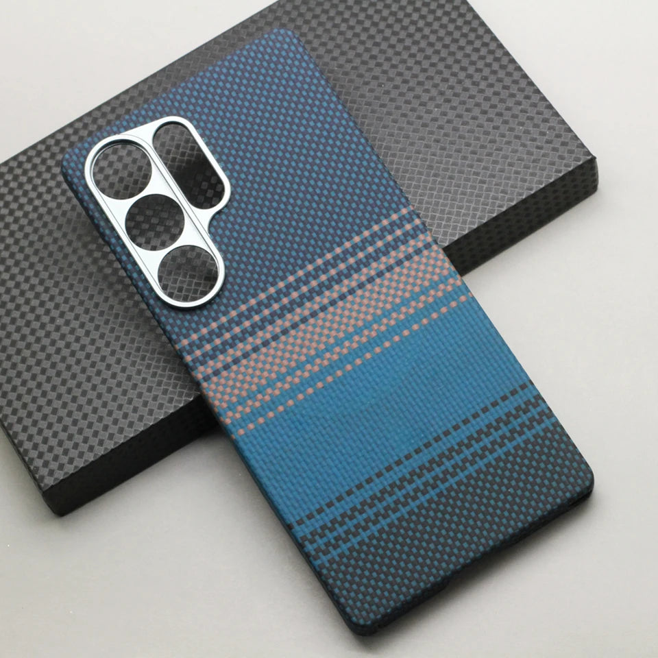 HANWOR Magnetic Carbon Fiber Phone Case for Samsung Galaxy S25 Ultra 600D Aramid Fiber Magnetic Cover S25 Ultra Magsafe Case