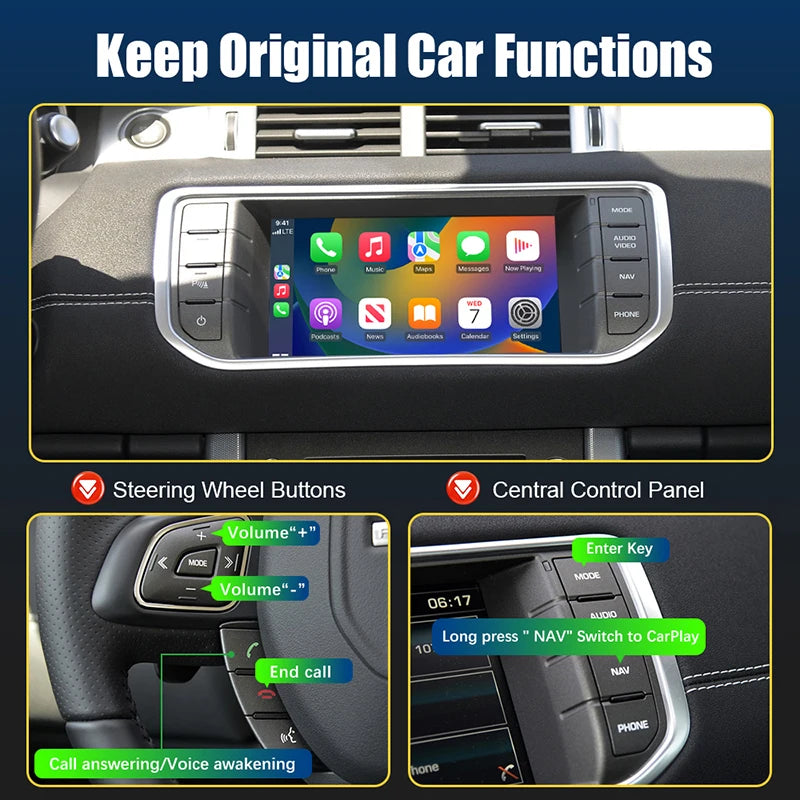 Android Auto Wireless Carplay For Land Rover/Jaguar/Range Rover/Evoque/Discovery 2012-2016 Carplay Multimedia USB Navigation DSP