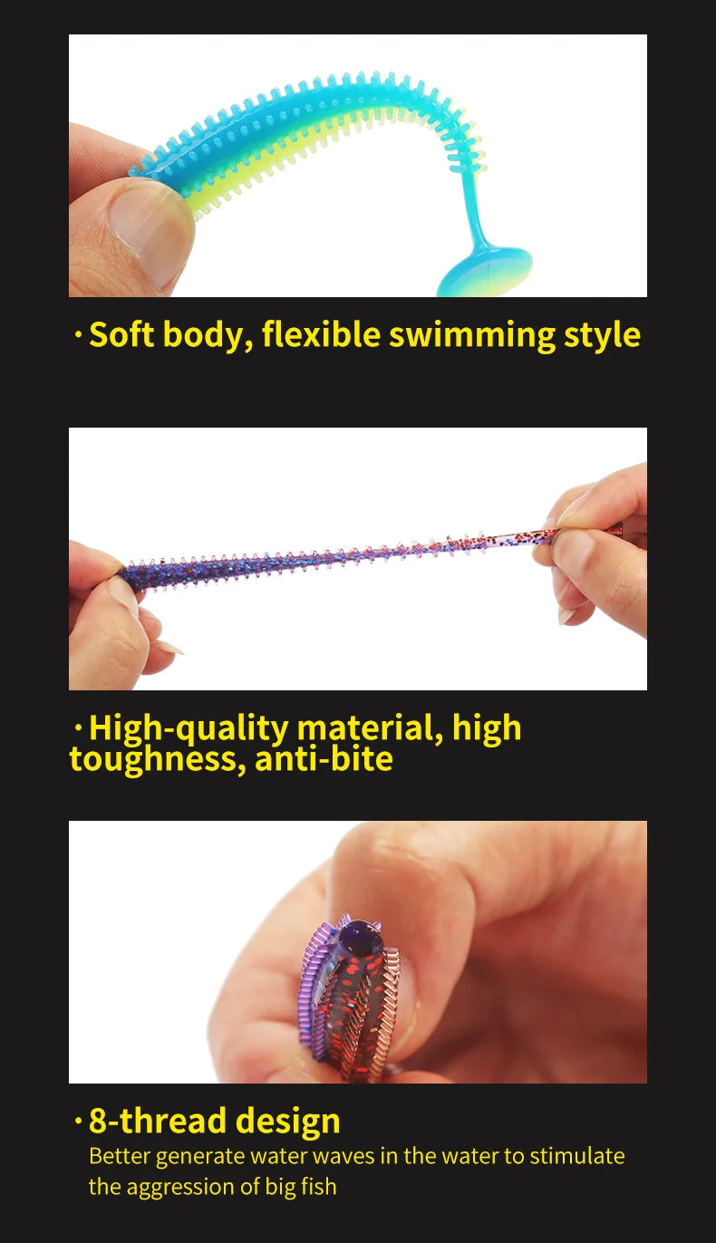 Silicone Soft Bait Fishing lure With Particles Fishing Bait 80MM120MM Pike Perch Fishing Artificial Bait Simulation Bait рыбалка