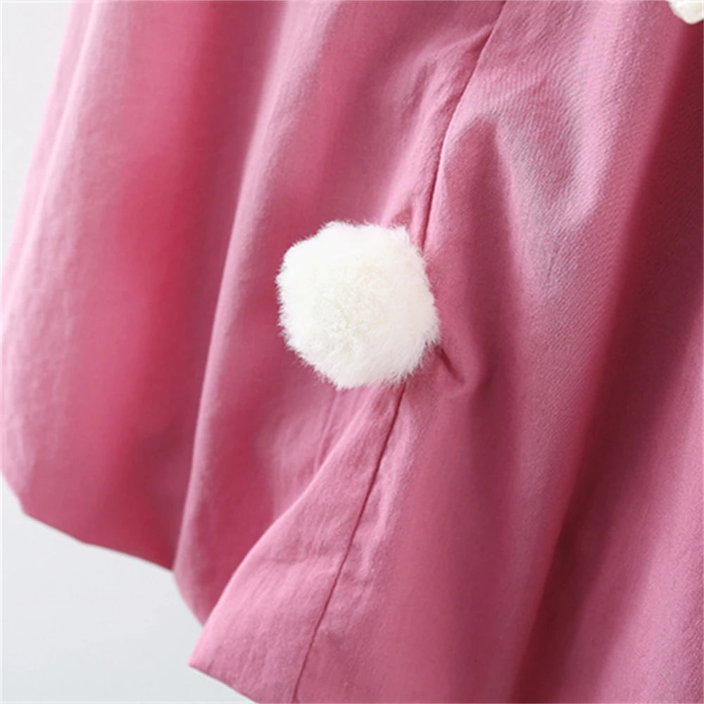 New Girls' Dress Summer Baby Girl Back Sequin Rabbit Ear Tail Solid Color Sleeveless Princess Dress