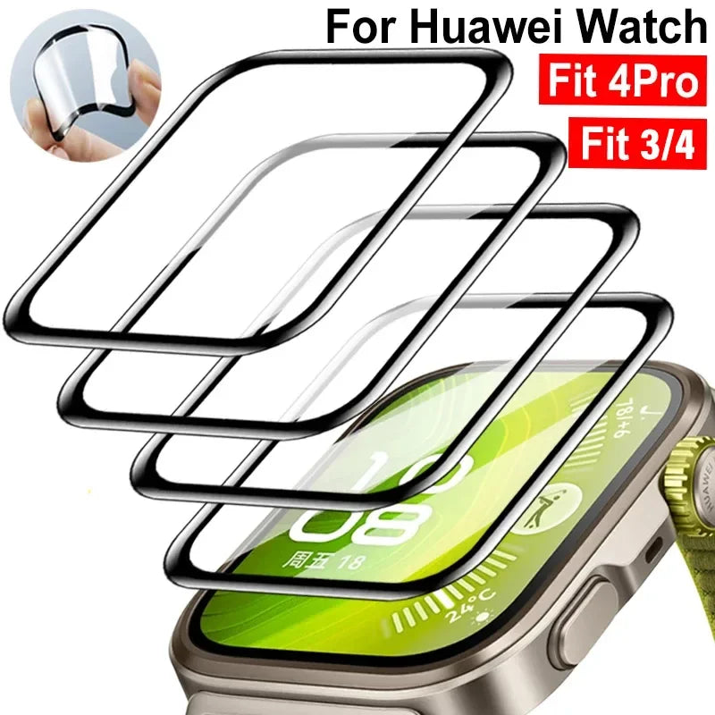1-5Pcs 9D Curved Film For Huawei Watch fit3 fit4 SmartWatch Screen Protector Not Glass Full Cover for Huawei Watch Fit 3 4Pro