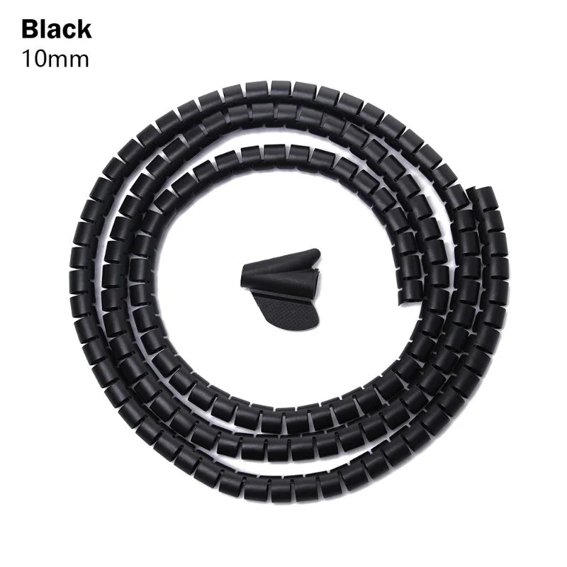 2M Spiral Cable Wire Protector Cable Organizer Computer Cord Protective Tube Clip Organizer Management Tools 10/16/22/28/32mm