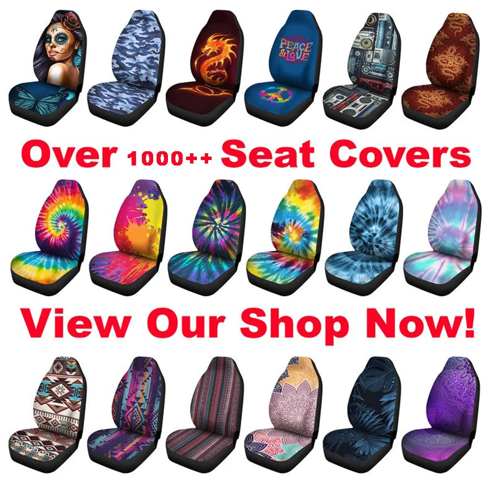 Dog Paw Print Car Seats Cover Full Set 4Pcs Front/Back Seat Protector Custom Black Auto Interior for Woman Men Cartoon Footprint