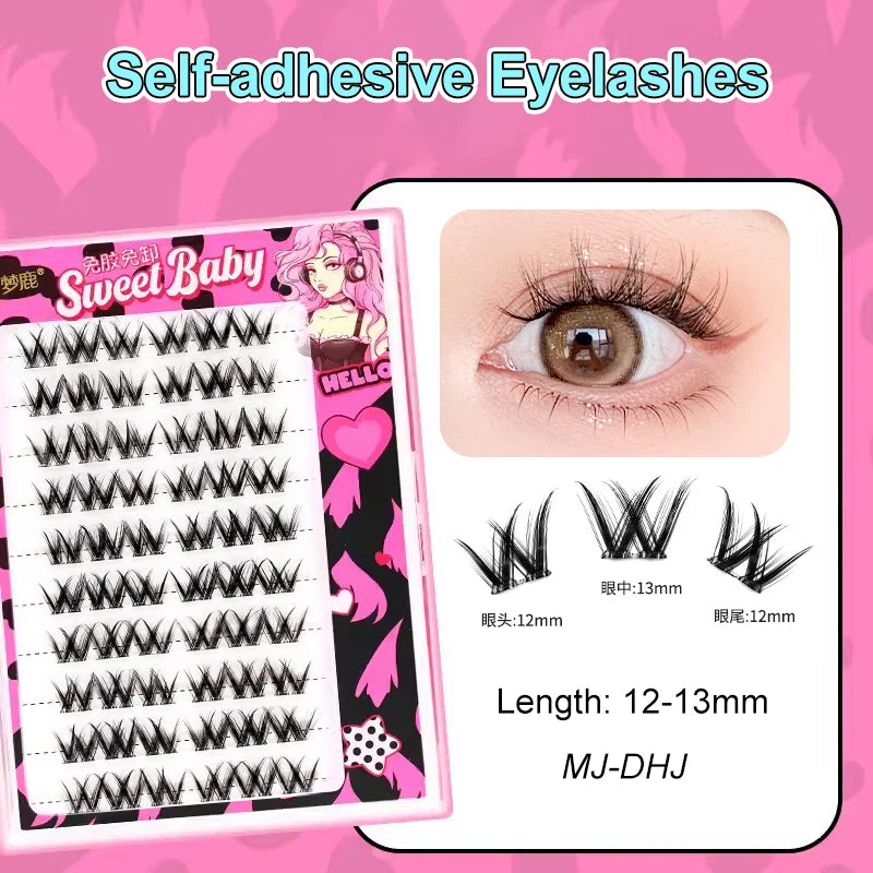 Self Adhesive Eyelashes Cluster Lashes No Glue Individual Lashes  Soft  Idol Lash Clusters Reusable Self Adhesive Lashes