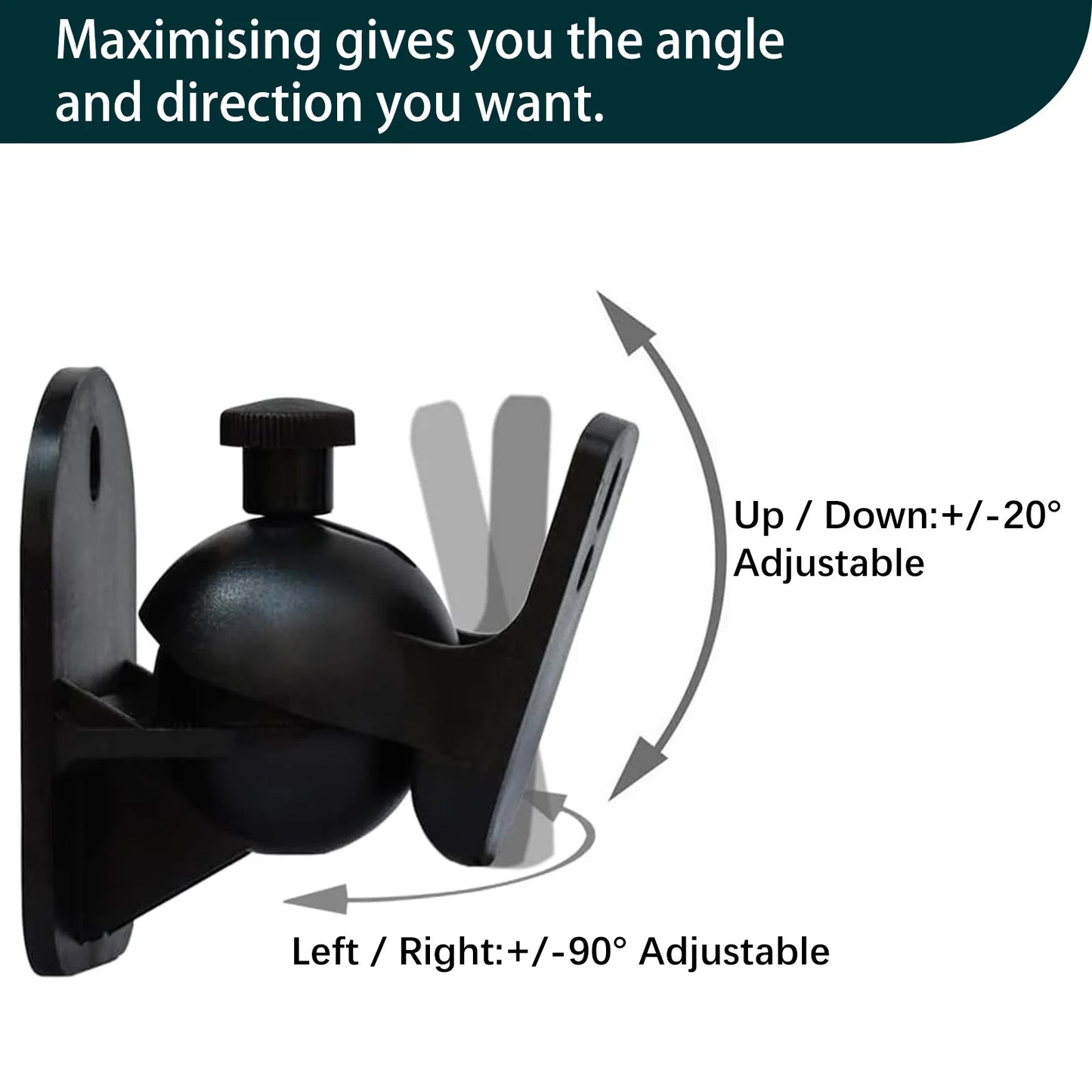 2 Pieces Speaker Wall Mount Bracket Enhanced Sound Space-saving Rugged Durable Small Speaker Wall-Mounted Accessory Audio Stands