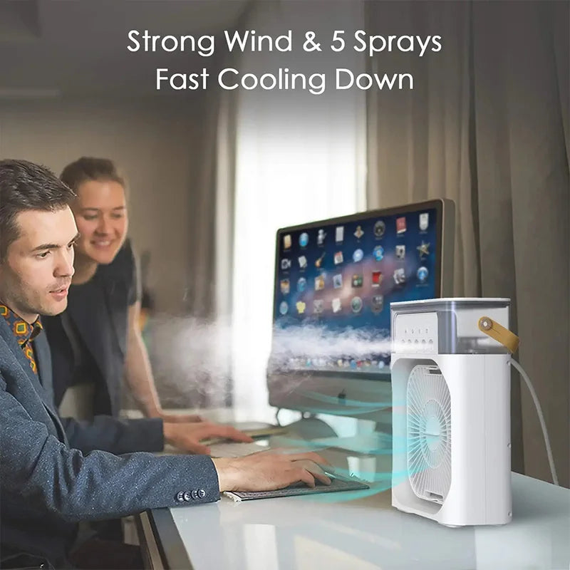 Portable Humidifier Fan AIr Conditioner Household Small Air Cooler Hydrocooling Portable Air Adjustment For Office 3 Speed Fan