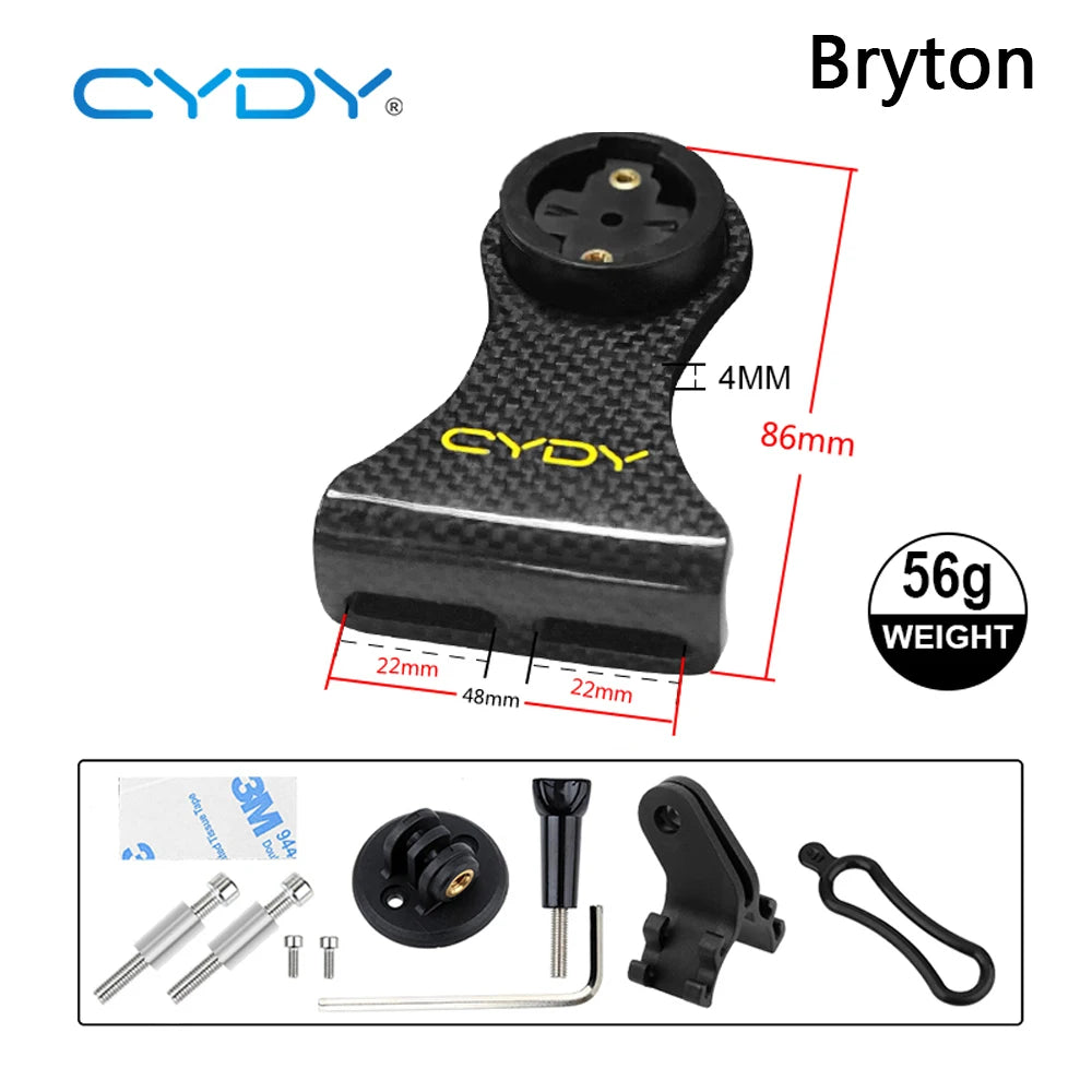 CYDY Carbon 3K Garmin Support For Bicycles Bryton Rider Whaoo Catey XOSS IGPSPORT MAGENE light holder MTB GPS Bike GOPRO Mount