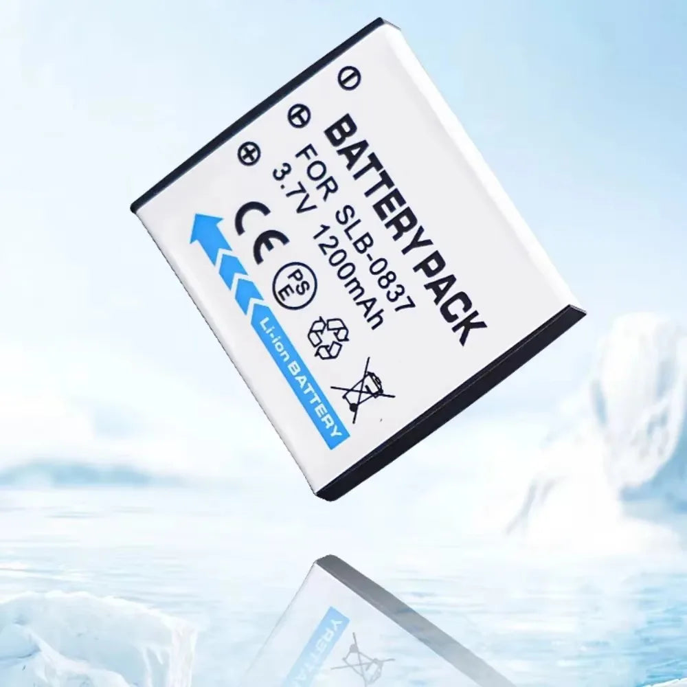 3.7V 1200mAH SLB 0837 SLB0837 SLB-0837 Camera Battery + USB Charger Suitable for Samsung Camera NV3 NV5 NV7 I5 I6 I50 I70 L73