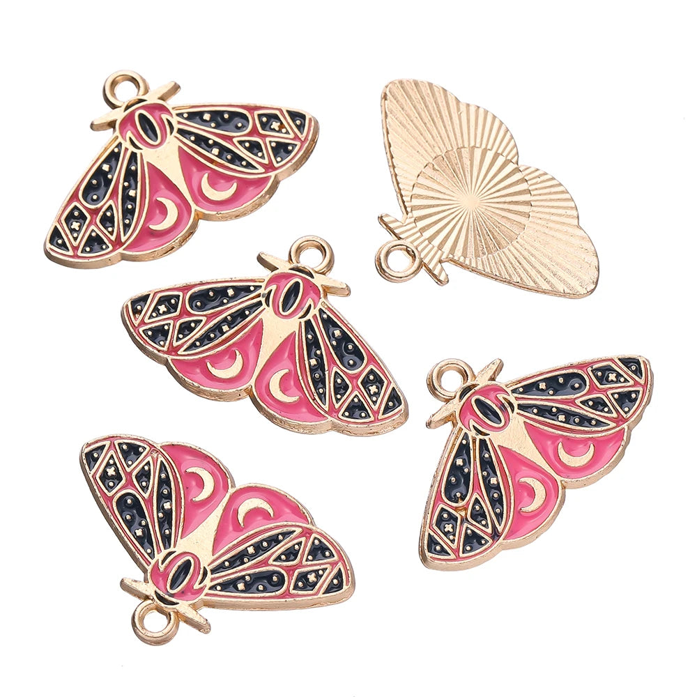 10Pcs/lot 10 Styles Alloy Metal Drop Oil Butterfly Charms Animal Pendant For DIY Bracelet Necklace Jewelry Making Accessories