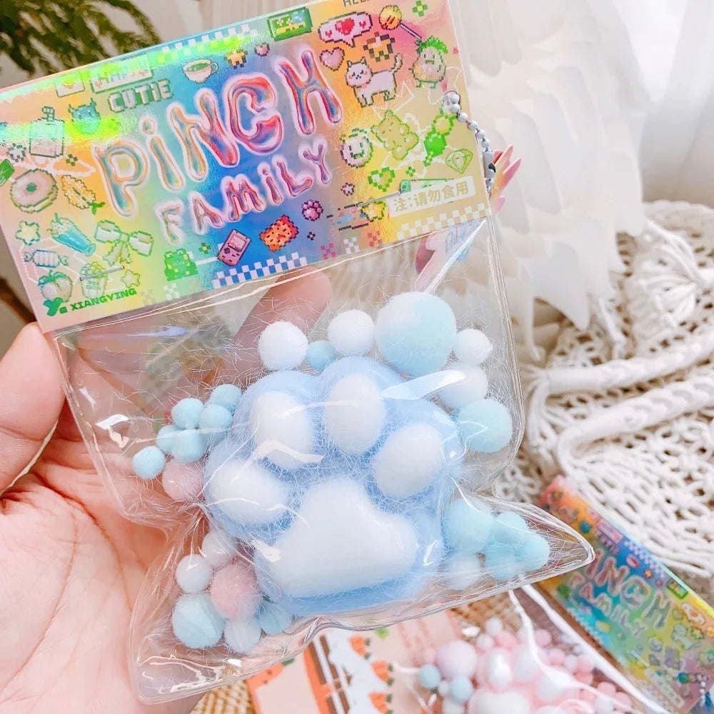 Squeeze Cat Paw Toys Pinching Cat Paw Decompressing Toy Soft Sticky Stress Relief Relax Toys