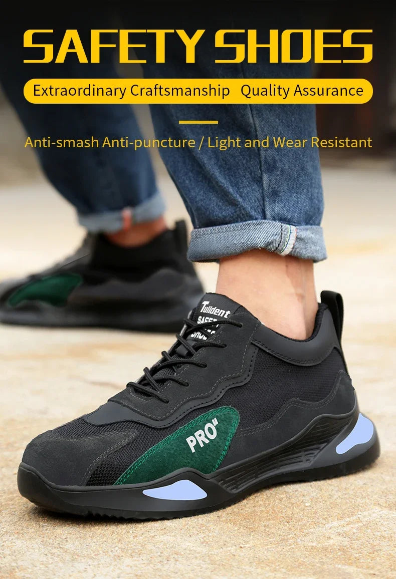 Fashion Safety Shoes Men Boots Steel Toe Shoes Men Puncture-Proof Work Sneakers Male Shoes Work Boots Indestructible Footwear