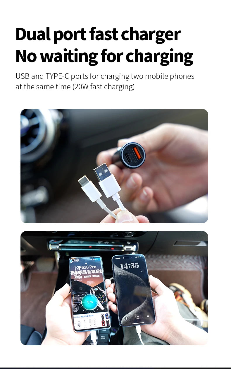 AP200 20W Universal Mini OBD GPS Locator Tracker Cigarette Lighter USB Type-C Adapter Hidden Find My Apple Official App