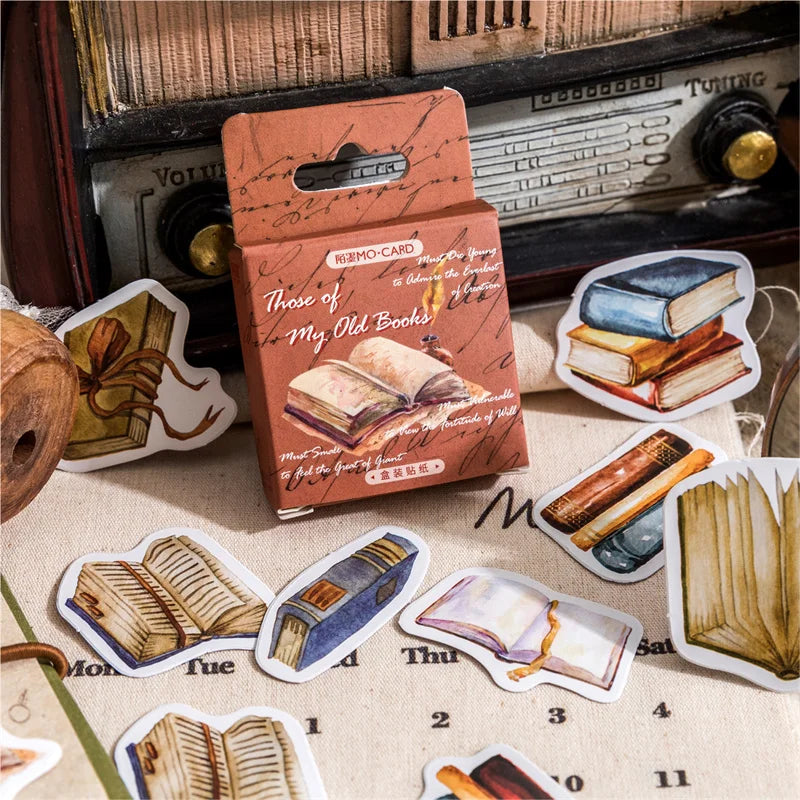 46 sheets Mini Box Packaged Stickers Collection Handbook Pattern Collage DIY Sticker Sticker Book