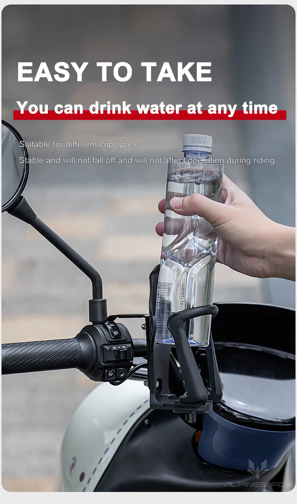 Motorcycle Water Cup Holder Universal Drink Holder Motorcycle Handlebar Bottle Holder Nylon Adjustable Bottle Holder