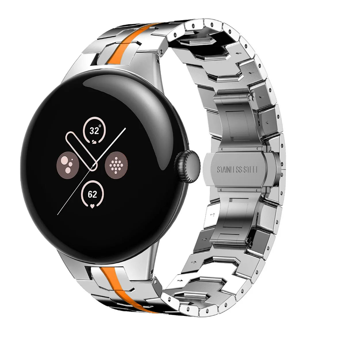 Luxury Stainless Steel Strap Suitable for The Google Pixel Watch 1/2/3 41mm Armor-like Metal Unibody Strap