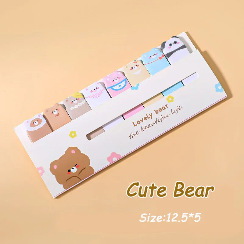 Creative Cute Cartoon Animal Index Stickers Stationery Notebook High Appearance Convenience Stickers Student Supplies