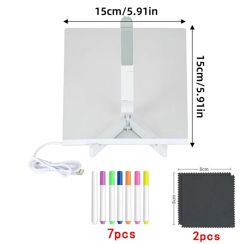 LED Note Night Light Board With Colorful 7 Pens DIY Acrylic Message Board Children‘s Drawing Board For Kids Birthday Gifts