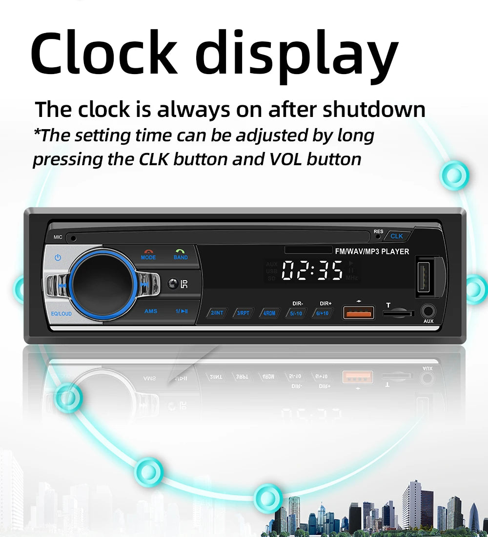 Car MP3 player FM radio AUX input Bluetooth connection Stereo playback Power off memory JSD 520 530