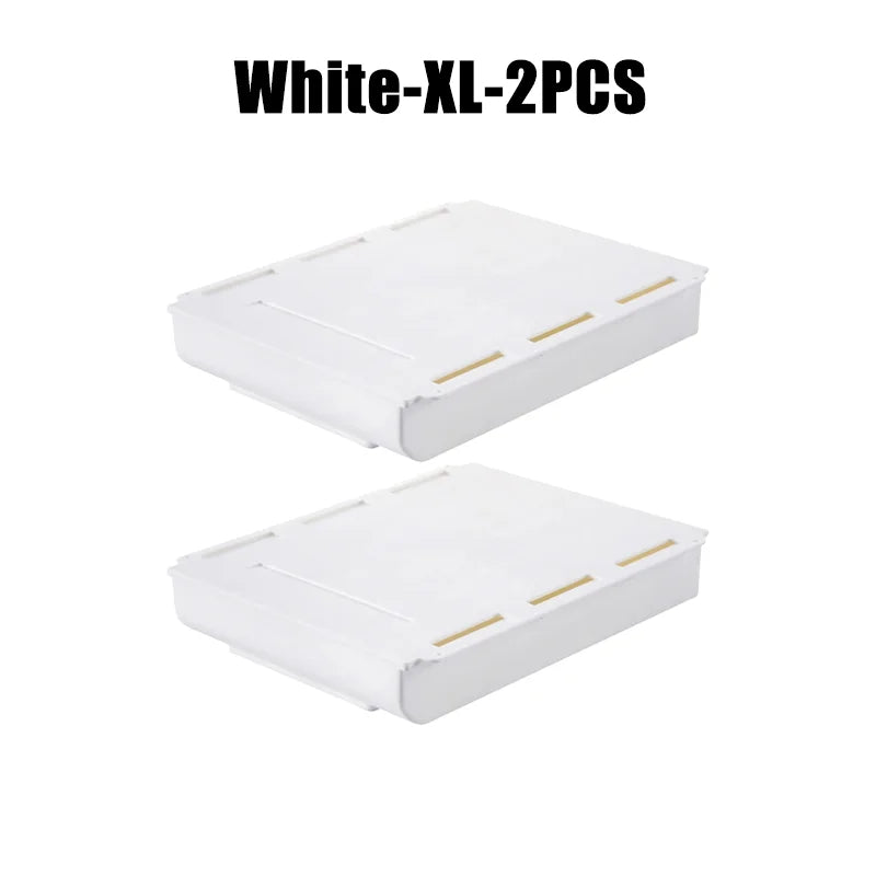 Hidden Storage Box Desk Storage Drawer Self-Adhesive Plastic Table Storage Holder Simple Sundries Cosmetics Stationery Organizer