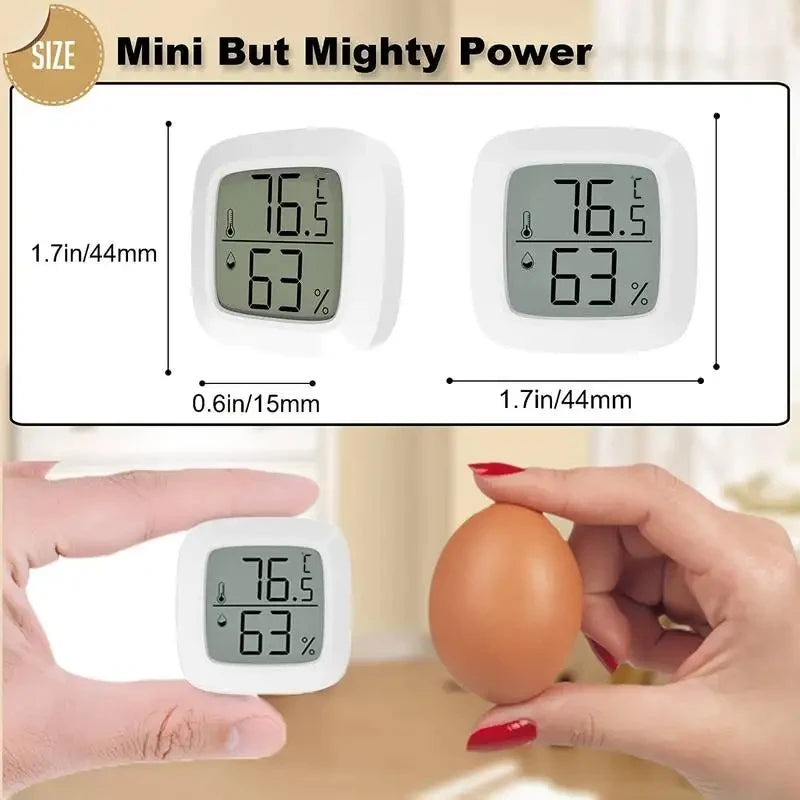 Humidity sensor, indoor thermometer, hygrometer, temperature and humidity monitor, with LCD display screen, displaying Celsius t