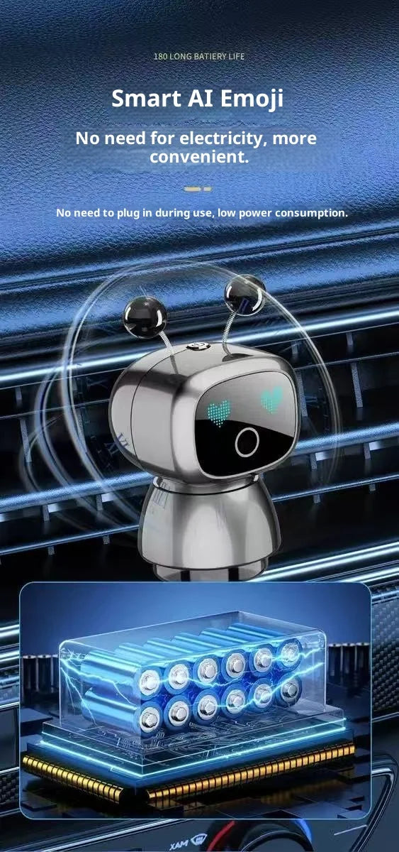 Creative Car Smart Aromatherapy Diffuser - Robot-shaped Aromatherapy Ornament, Air Freshener with Long-lasting Light Fragrance