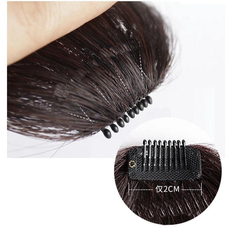H&STAR Synthetic 3D Short Air Hair Bangs with  Clip in Hair Extensions Realistic Fringe Hairpiece for Women Daily Wear