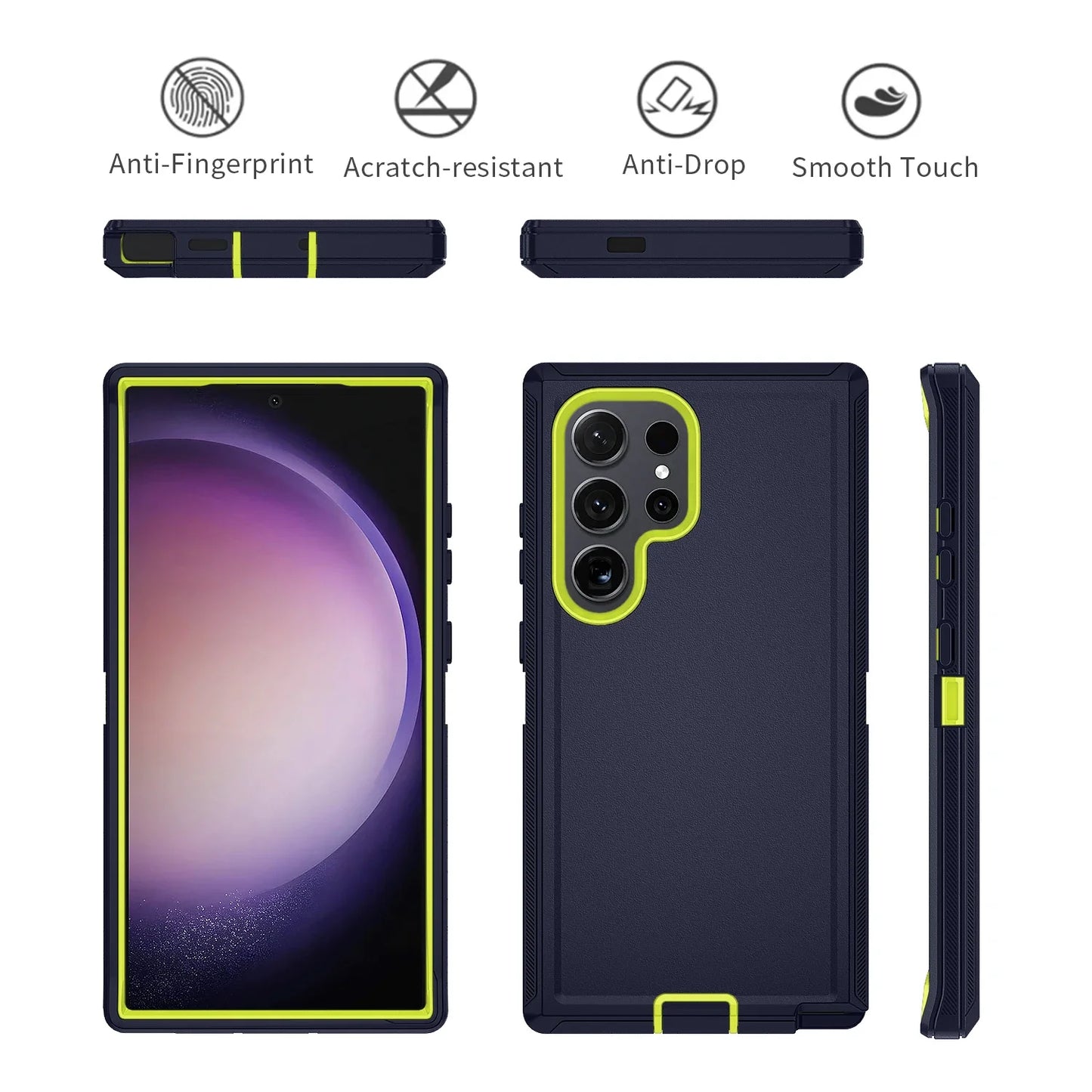3IN1 Ott Defender Series Box for Orginal Samsung Galaxy S25 S24 S23 S22 S21 S20 FE Plus Ultra Note 20 Armor Shockproof Case