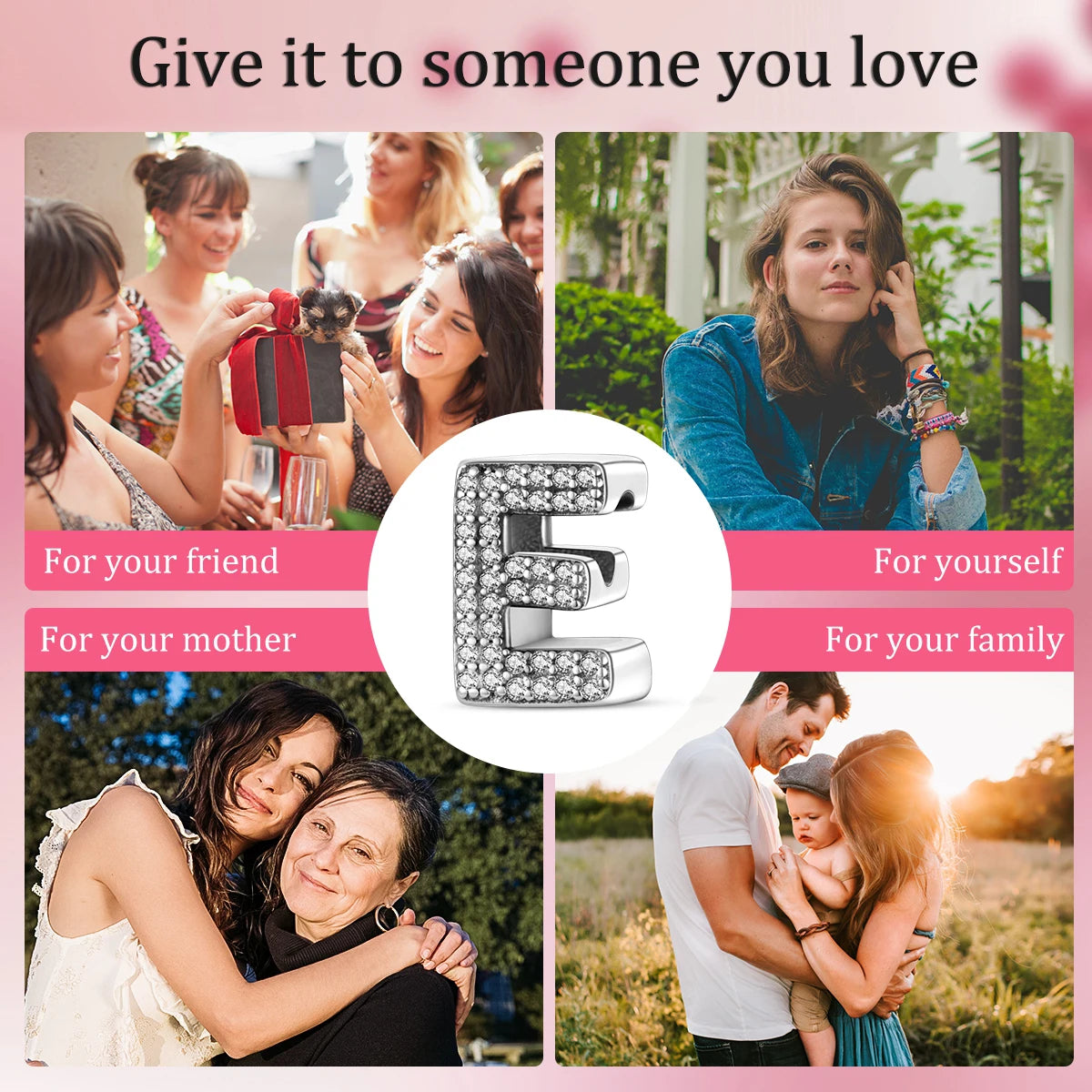 Real 925 Sterling Silver Charms Bracelets Classic 26 Letters Alphabet Charms Beads For Women Fine DIY Wedding Jewelry Gift