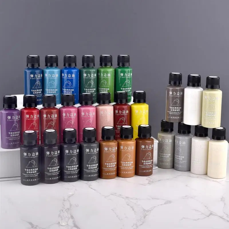 30ml Stretch Matte Elastic Edge Sealing Oil Leather Dye Coloring Coats Edges Repair Wrap Liquid DIY Leather Craft Paint Pigment
