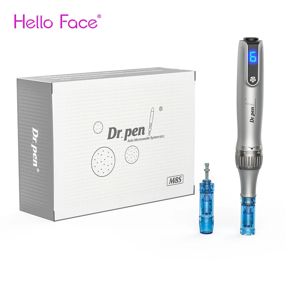 Dr. pen Ultima M8S Wireless Professional Derma Pen with 2  Needle for Hair Growth Microneedle Therapy Anti Backflow Micro Pen