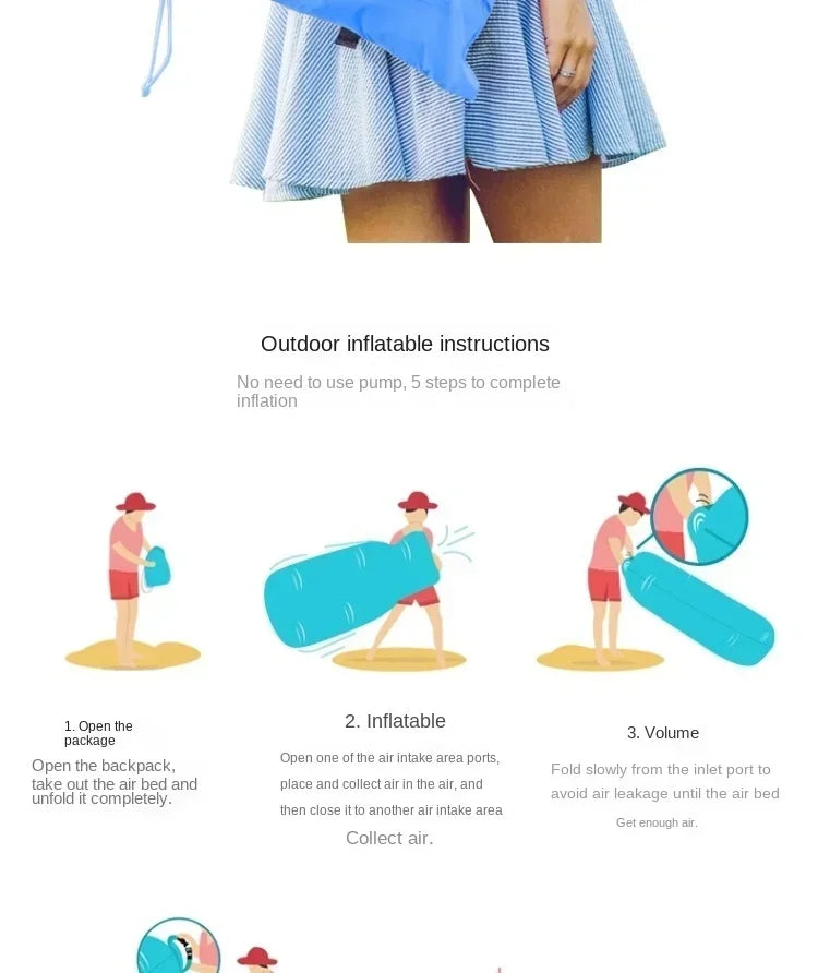 2024 Hot Outdoor Tik Yin Network Red Air Lazy Inflatable Sofa Bag Portable Camping Sofa Mattress Music Festival Concert Recliner