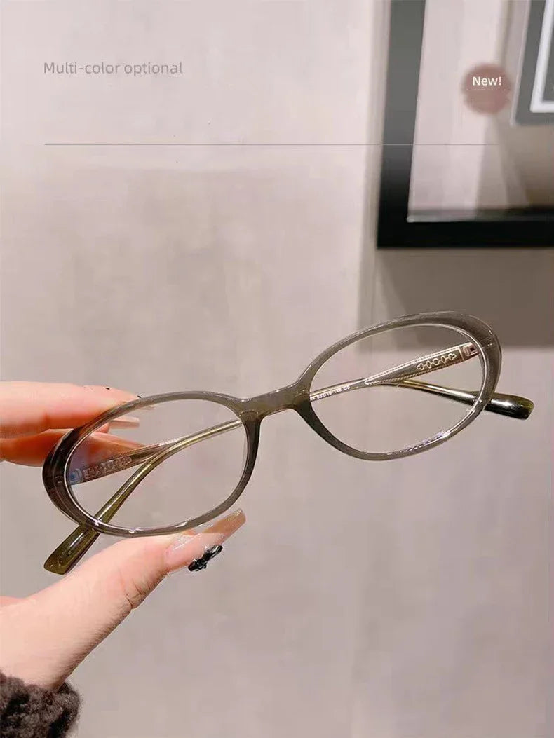 Fashionable Thick Edge Oval Small Frame Anti-blue Light Reading Glasses For Women Senior Middle-aged And Elderly Glasses