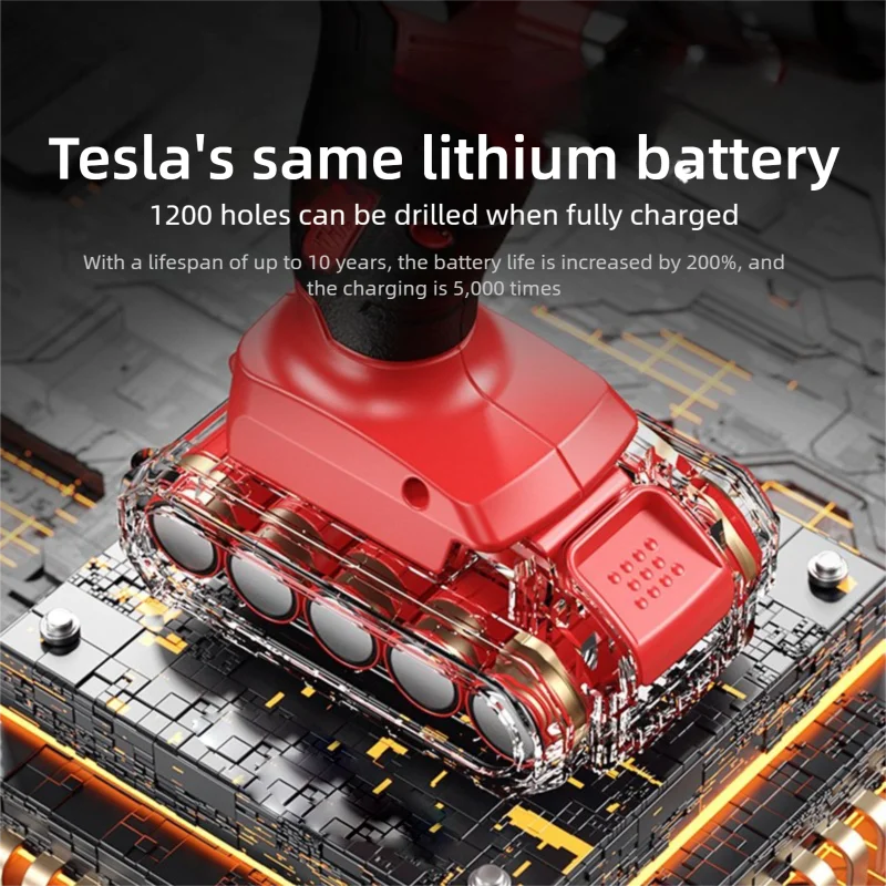 Multifunctional Powerful Electric Drill Rechargeable Cordless Electric Screwdriver Dual Speed Impact Drill Power Tool Set